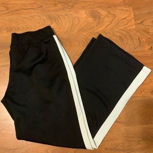 Black Yoga Pants with White Striped Sides